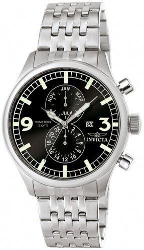 Invicta Men's 0365 Specialty Quartz Multifunction Black Dial Watch