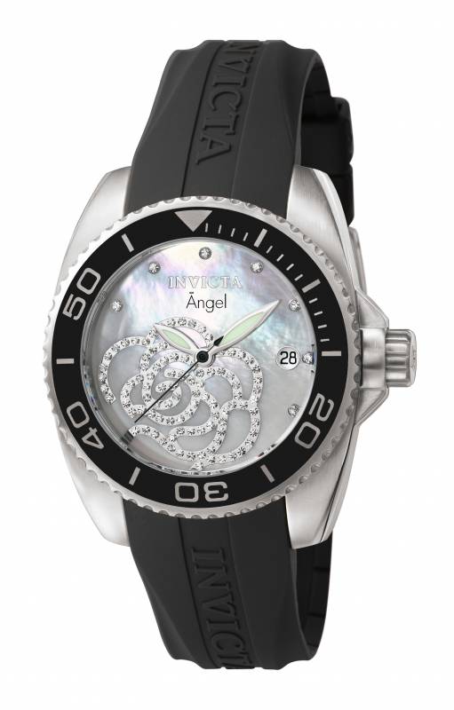 Invicta Women's 0487 Angel Quartz 3 Hand Platinum Dial Watch