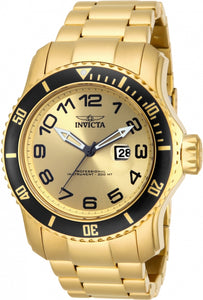 Invicta Men's 15350 Pro Diver Quartz 3 Hand Gold Dial Watch