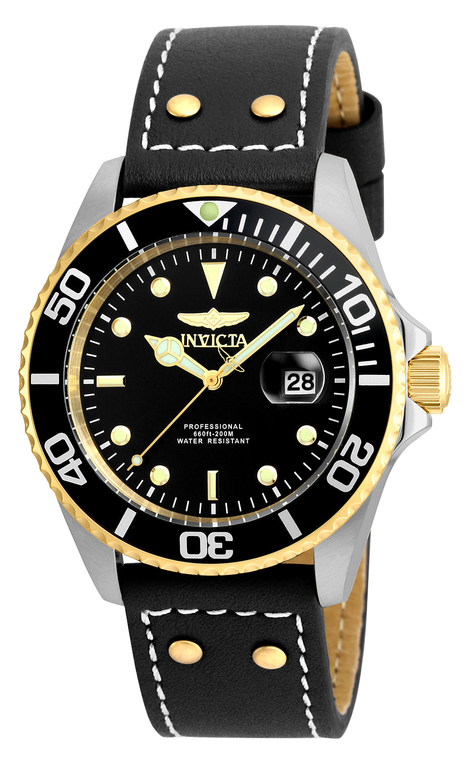 Invicta Men's 22074 Pro Diver Quartz 3 Hand Black Dial Watch