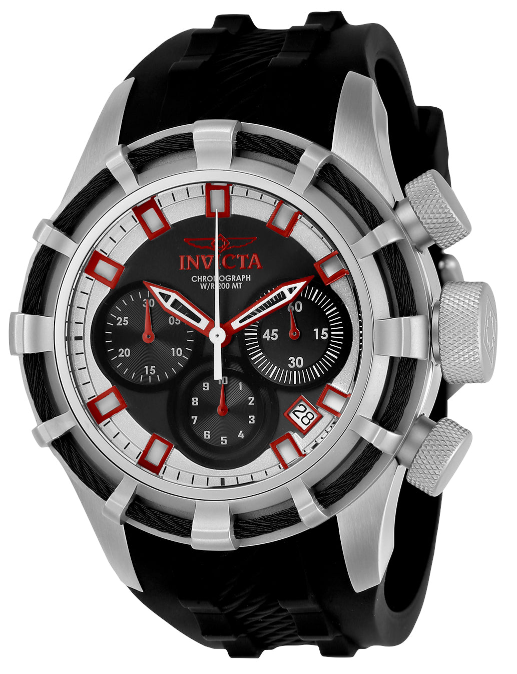 Invicta Men's 22146 Bolt Quartz Chronograph Black, Red, Silver Dial Watch