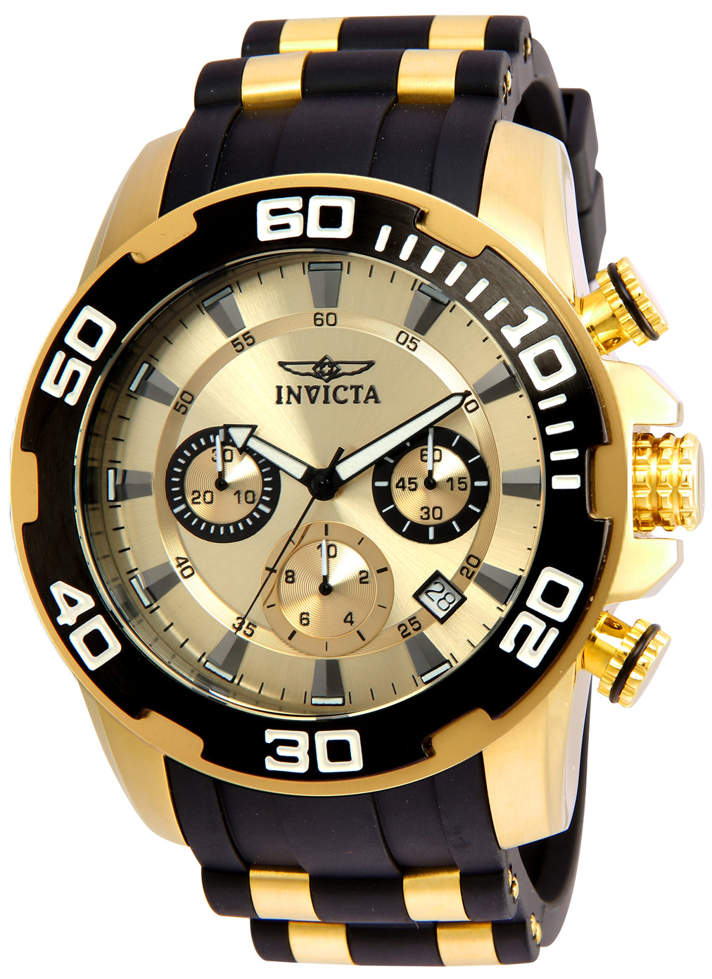 Invicta Men's 22346 Pro Diver Quartz Chronograph Gold Dial Watch