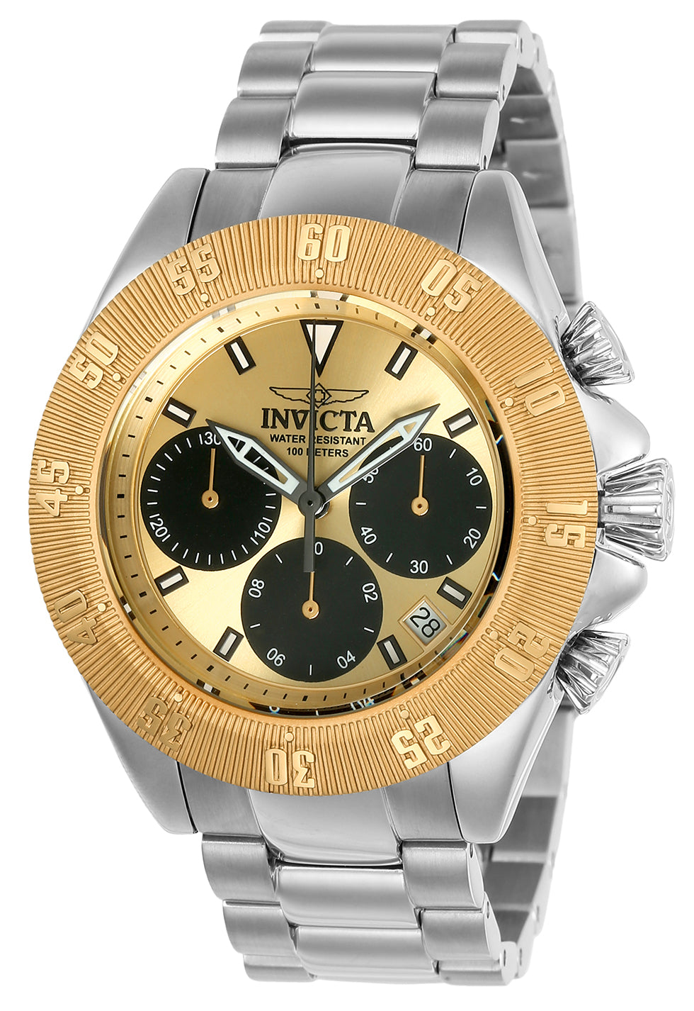 Invicta Men's 22398 Speedway Quartz Chronograph Gold, Black Dial Watch