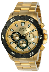 Invicta Men's 22789 Pro Diver Quartz Multifunction Gold Dial Watch