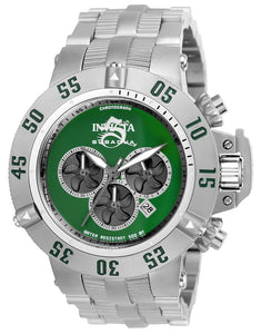 Invicta Men's 24449 Subaqua Quartz Chronograph Gunmetal, Green Dial Watch