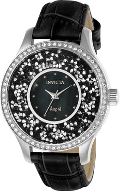 Invicta Women's 24592 Angel Quartz 3 Hand Black Dial Watch