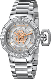 Roberto Cavalli Womens Silver  Watch With Champagne Dial